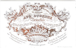 Belgique "Carte Porcelaine" Porseleinkaart, A. Dugenne, Soiries En Gros, Bruxelles, Dim:110 X 70mm - Porseleinkaarten