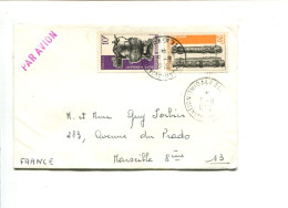 COTE D'IVOIRE - Affranchissement Sur Lettre Par Avion - Artisanat - Ivory Coast (1960-...)