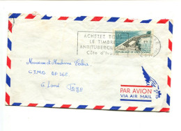 COTE D'IVOIRE - Affranchissement Sur Lettre Par Avion - Barrage / Tuberculose - Costa De Marfil (1960-...)
