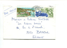 République Gabonnaise - Affranchissement Sur Lettre - Taxi Citroën / Notre Dame Paris / Paysage - Gabun (1960-...)