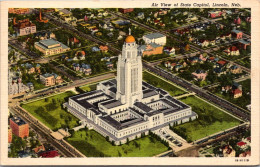 Nebraska Lincoln State Capitol Building Aerial View Curteich - Lincoln