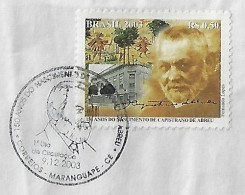 Brazil 2003 Cover Commemorative Cancel 150th Birth Anniversary Capistrano De Abreu From Maranguape To Juazeiro Do Norte - Briefe U. Dokumente