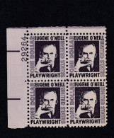 Sc#1294, 1-dollar 1967 Eugene O'Neill Prominent American Regular Issue, MNH Plate # Block Of 4 US Stamps - Números De Placas