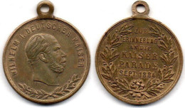 MA 23642 /  Prusse - Preussen Médaille Wilhelm I - Kaiser Parade Septembre 1884 SUP - Royal/Of Nobility