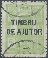 ROMANIA - ROUMANIE - RUMANIEN,1916  Revenue Stamp Overprint TIMBRU DE AJUTOR - 5B,Used - Fiscales