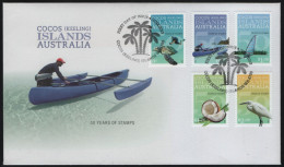 Cocos Islands 2013 FDC Sc 367-371 50th Ann Island Postage Stamps - Cocos (Keeling) Islands