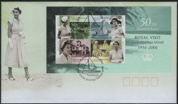 Cocos Islands 2004 FDC Sc 340a QEII Royal Visit 50th Ann Sheet - Cocos (Keeling) Islands