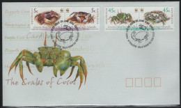 Cocos Islands 2000 FDC Sc 333-334 Crabs WWF - Cocos (Keeling) Islands