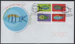 Cocos Islands 2001 FDC Sc 335 45c Fish Block - Cocos (Keeling) Islands