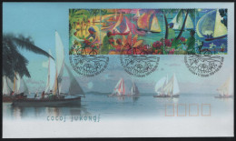 Cocos Islands 1999 FDC Sc 330 45c Jukong Boats, Hari Raya Festival Strip - Cocos (Keeling) Islands