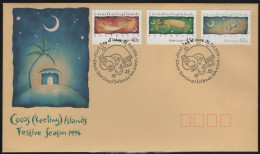 Cocos Islands 1994 FDC Sc 297-299 Angel, Wise Man, Bethlehem Christmas - Cocos (Keeling) Islands