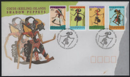 Cocos Islands 1994 FDC Sc 293-296 Shadow Puppets Spot On Front - Cocos (Keeling) Islands