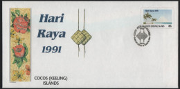 Cocos Islands 1991 FDC Hari Raya 80c PSE - Cocos (Keeling) Islands