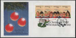 Cocos Islands 1991 FDC Sc 248 Christmas Children's Choir Sheet - Cocos (Keeling) Islands
