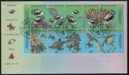 Cocos Islands 1994 FDC Sc 289-292 Map And Marine Life - Cocos (Keeling) Islands