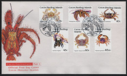 Cocos Islands 1992 FDC Sc 249-260 Crustaceans - Cocos (Keeling) Islands