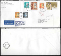 Hong Kong Chuk Yuen Registered Cover To Australia 1994. Royal Police Force Stamp - Storia Postale