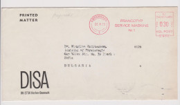 Denmark Danmark 1970 Commerce Cover Machine EMA METER Stamp FRANCOTYP SERVICE MASKINE Nr.1 Sent Abroad (66179-1) - Maschinenstempel (EMA)