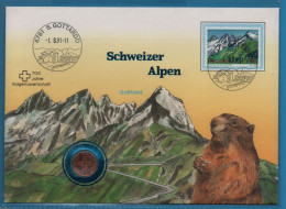 NUMISLETTER SWITZERLAND SUISSE 1 CENTIME 1986 B KM# 46 GOTTHARD SCHWEIZER ALPEN - Autres & Non Classés