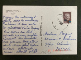 CP Pour La FRANCE TP 20L Surchargé 500L OBL.14 9 89 CESME - Cartas & Documentos