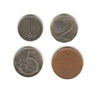 520/ République Tchèque : 1 Koruna 2003 - 2 Korun 1995 - 5 Korun 2002 - 10 Korun 1994 - Czech Republic