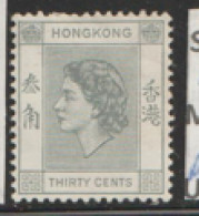 Hong Kong  1954  SG  183a  30c  Pale Grey     Mounted Mint - Ongebruikt