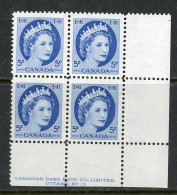 Canada 1954 MNH PB Wilding Portrait - Unused Stamps