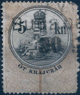 AUSTRIA-L'AUTRICHE-ÖSTERREICH,Austro-Hungarian Empire 1916 Revenue Stamp Tax Fiscal -ÖT KRAJCZAR,5KR,Cancelled, Rare - Fiscaux