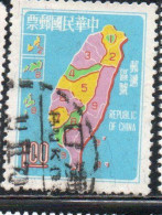 CHINA REPUBLIC CINA TAIWAN FORMOSA 1970 POSTAL ZONE MAP CODE SYSTEM 1$ USED USATO OBLITE - Usados