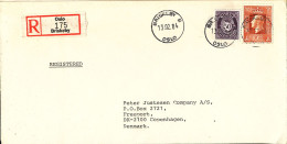 Norway Registered Cover Sent To Denmark Briskeby 13-02-1984 (from The Embassy Of Japan Oslo) - Cartas & Documentos