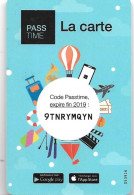 CARTE-PREPAYEE-2019-WEB-PASS TIME -Plastic Epais-Mat-TBE/RARE - Andere & Zonder Classificatie