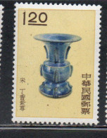 CHINA REPUBLIC CINA TAIWAN FORMOSA 1961 ANCIENT CHINESE ART TREASURES PORCELAIN VASE 1.20$ MNH - Nuevos