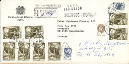 USSR Registered Cover Sent Air Mail To Denmark 25-2-1992 Topic Stamps (sent From The Embassy Of Bolivia Moscow) - Lettres & Documents