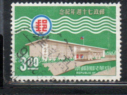 CHINA REPUBLIC CINA TAIWAN FORMOSA 1966 POSTAL SERVICE MUSEUM 3$ USED USATO OBLITE - Oblitérés