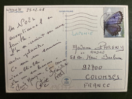 CP Pour La FRANCE TP PAPILLON 1 KL OBL.MEC.29 12 08 OULU - Cartas & Documentos