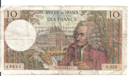 FRANCE 10 FRANCS 1972 VG+ P 147 D - 10 F 1963-1973 ''Voltaire''