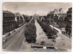 STRASBOURG -- 1955-- Place Broglie - Le Théâtre (autocar, Pub Bière Météor)  ...timbre... Cachet... Belles Griffes - Strasbourg