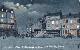 FRANCE - 59 - Lille - Place De Strasbourg Et Monument Testelin, La Nuit - Carte Postale Ancienne - Lille