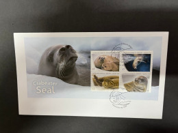 12-7-2023 (1 S 57) Australian FDC - AAT - Crabeater Seal (mini-sheet) 2018 - FDC