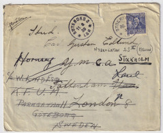 SUÈDE / SWEDEN - 1939 Facit F322 On Cover From Stockholm To London, Re-directed To Göteborg & Stockholm - Lettres & Documents
