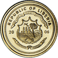 Monnaie, Libéria, Panda, 10 Dollars, 2006, Flan Bruni, FDC, Or - Liberia