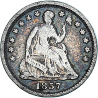 Monnaie, États-Unis, Seated Liberty Half Dime, Half Dime, 1857, Philadelphie - Half Dime