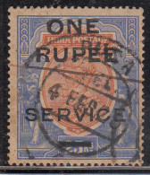 ONE RUPEE (1r On 15r), British India Used 1925, SERVICE -SGO102, Edward Series, (Cat £90) - 1902-11  Edward VII