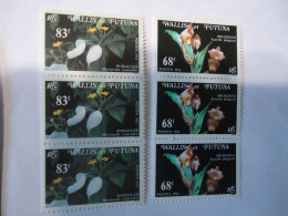 WALLIS  AND FUTUNA MNH STAMPS 2 SET  SE TENANT 3  FLOWERS - Andere & Zonder Classificatie