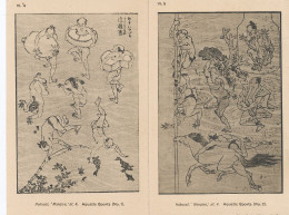 Art Card Japanese 2 Cards Aquatic Sports Plongée Diving  Hokusai Mangwa Natation - Natation