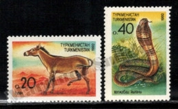 Turkmenistan 1992 Yvert 10-11, Fauna. Wild Animals. Onager/Ass & Cobra - MNH - Turkménistan