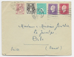 FRANCE ARC TRIOMPHE 1FR+ DULAC 1FR+1FR50 + CHAINE 40C+10C LETTRE MEC PARIS 15.IX .1945 POUR SUISSE AU TARIF - 1944-45 Arc De Triomphe