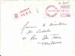 Vignette D'affranchissement De Guichet - Camp - Toulouse RP - Haute Garonne - Recommandé - 1969 Montgeron – White Paper – Frama/Satas