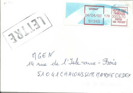 Vignette D'affranchissement - MOG - Esternay - Marne - Utilisation De La Vignette à L'envers - 1988 Type « Comète »