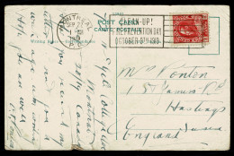 Ref 1620 - 1919 Postcard - Montreal Canada - Good "Clean Up / Fire Prevention" Slogan - Brieven En Documenten